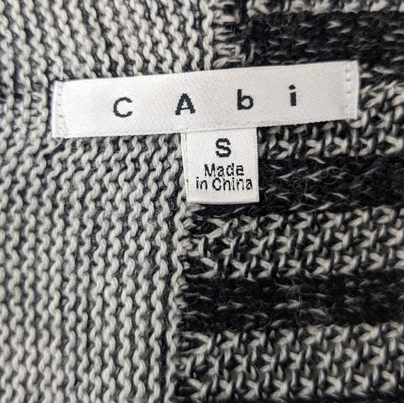CAbi Women's Wool Blend Cardigan Sweater Open Collared Gray Black Long Sleeve S - Picture 6 of 8